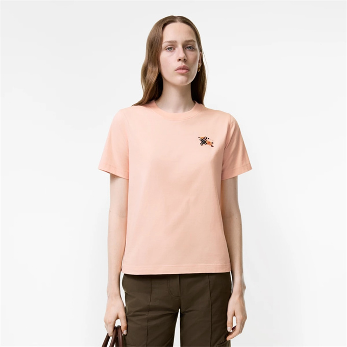 burberry check ekd embroidery cotton t-shirt